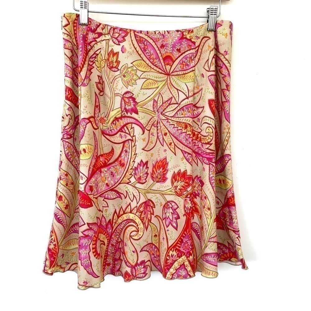 Talbots skirt, a-line, mini length, floral botanical print, lightweight